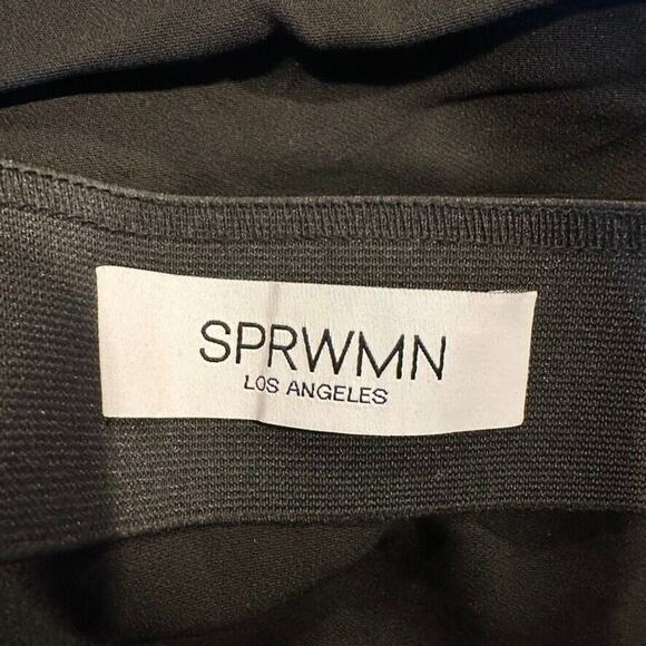 SPRWMN Strapless Top Womens S Black Knit Ruched Sides Date Night Club Party Glam - Picture 6 of 8